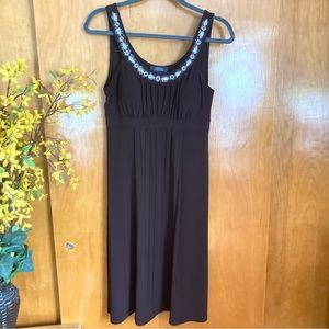 Dress Barn Collection Chocolate Brown Jeweled Special Occasion Dress Size 8